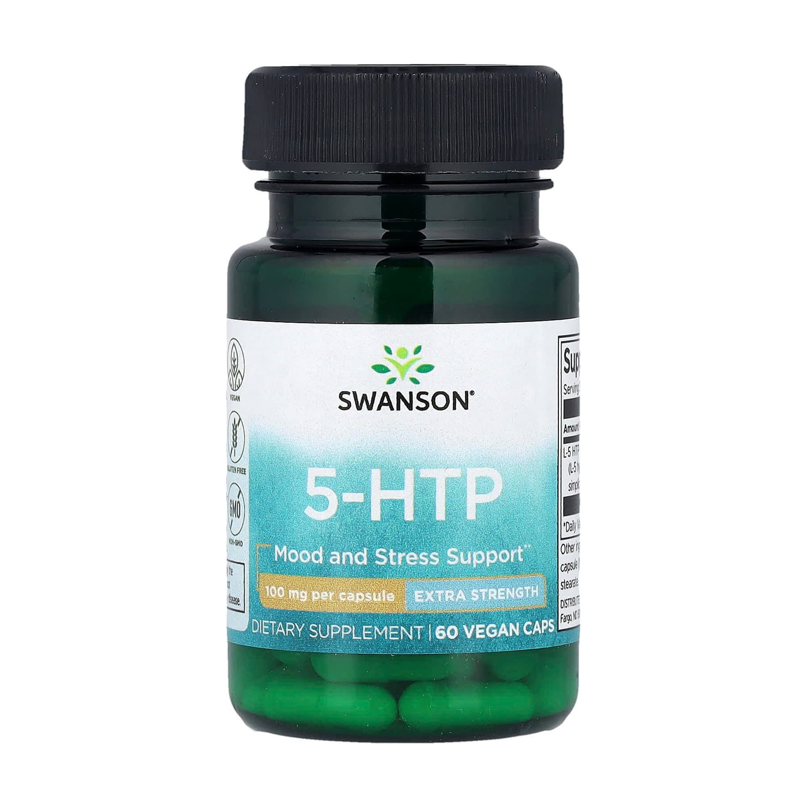 5-Гідрокситриптофан Swanson 5-HTP 100 мг, 60 капсул