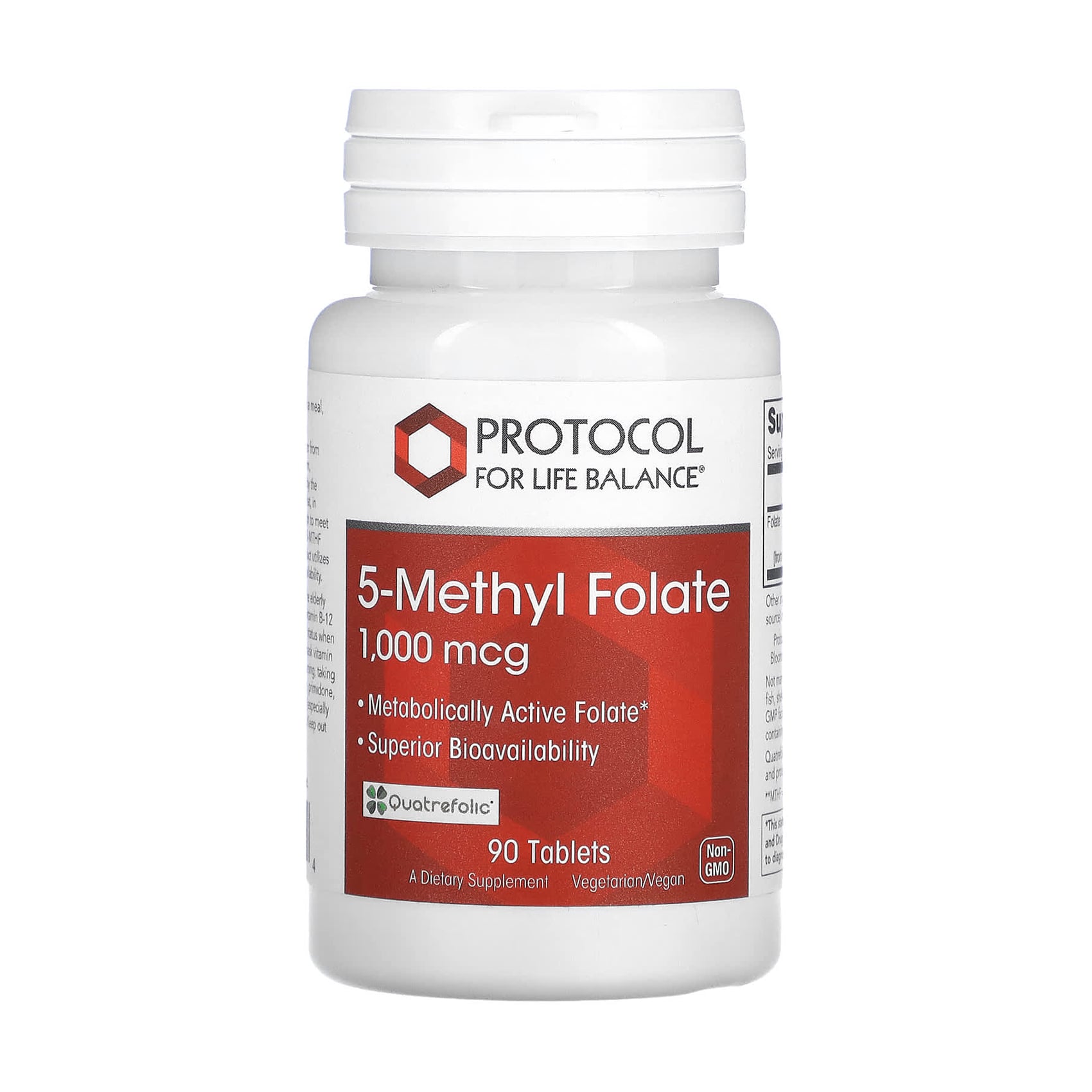 5-метилфолат Protocol For Life Balance 5-Methyl Folate, 1000 мкг, 90 таблеток