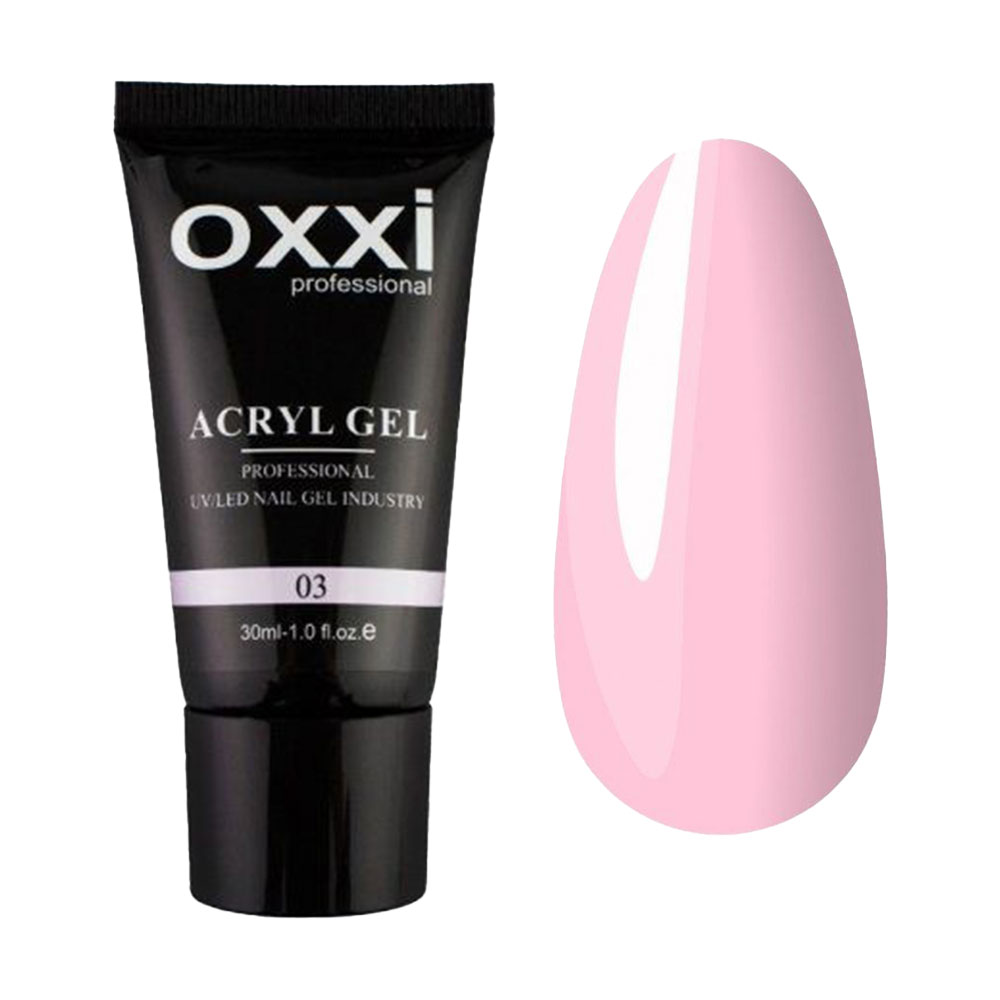 Акрил-гель для нігтів Oxxi Professional Acryl Gel 03 Холодний рожевий, 30 мл