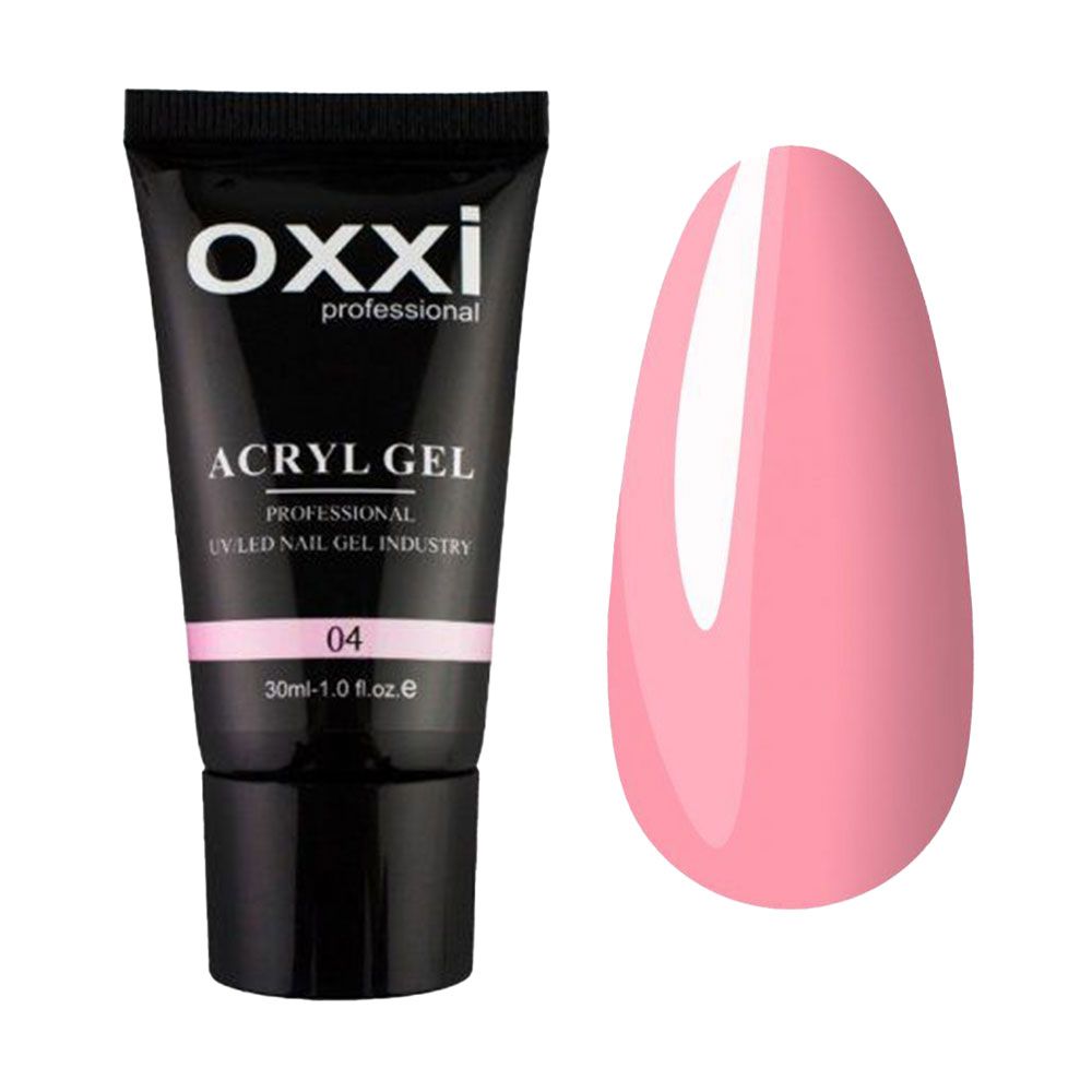 Акрил-гель для нігтів Oxxi Professional Acryl Gel 04 Теплий рожевий, 30 мл