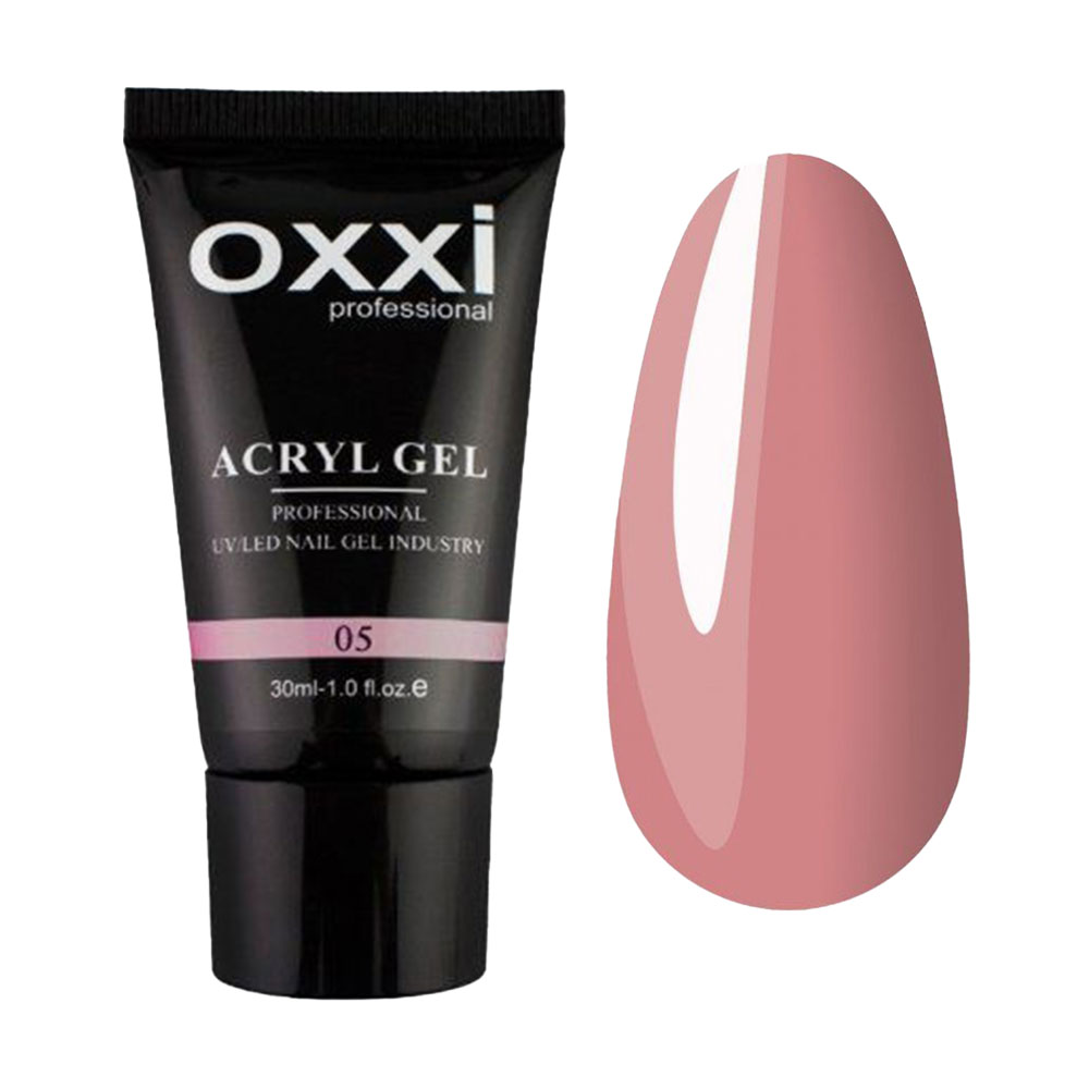Акрил-гель для нігтів Oxxi Professional Acryl Gel 05 Темний персик, 30 мл