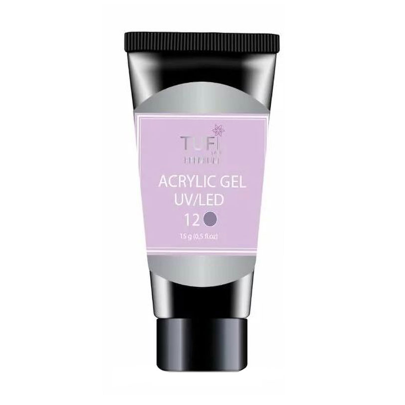Акрил-гель для нігтів Tufi Profi Premium Acrylic Gel UV/LED, 12 Фіалка, 15 г