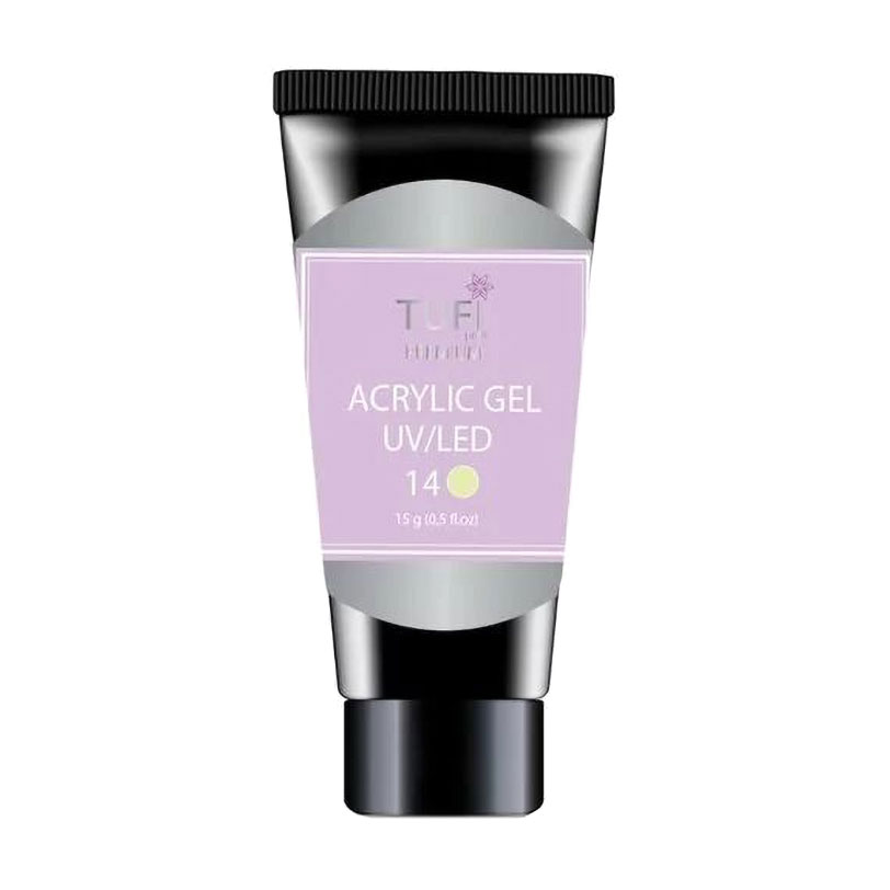Акрил-гель для нігтів Tufi Profi Premium Acrylic Gel UV/LED, 14 Лимонний курд, 15 г