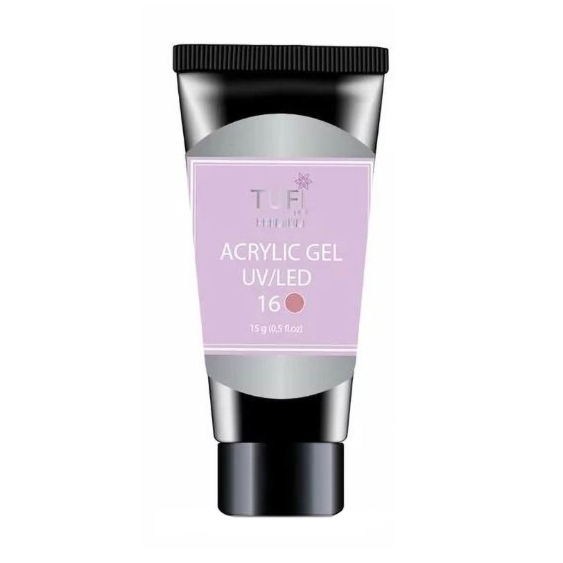 Акрил-гель для нігтів Tufi Profi Premium Acrylic Gel UV/LED, 16 Шипшина, 15 г