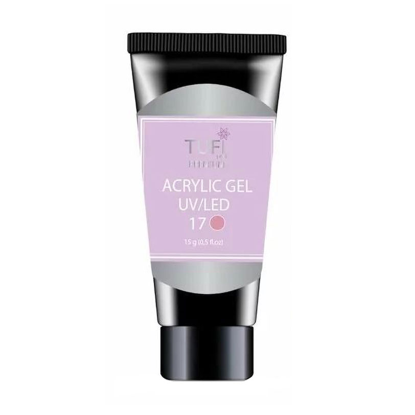 Акрил-гель для нігтів Tufi Profi Premium Acrylic Gel UV/LED, 17 Рожевий мус, 15 г