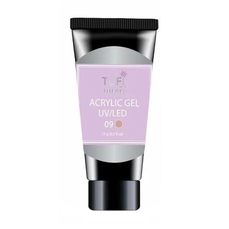 Акрил-гель для нігтів Tufi Profi Premium Acrylic Gel UV/LED, 09 Праліне, 15 г