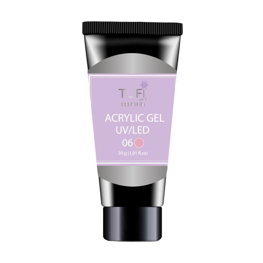 Акрил-гель для нігтів Tufi Profi Premium Acrylic Gel UV/LED, 06 Сакура, 30 г