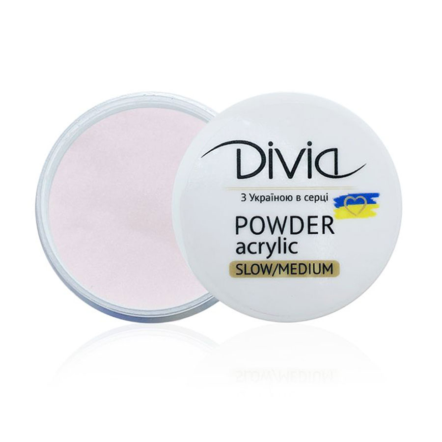 Акрилова пудра для нігтів Divia Acrylic Powder Slow/Medium, AS03 Pink, 8 г (Di1806)