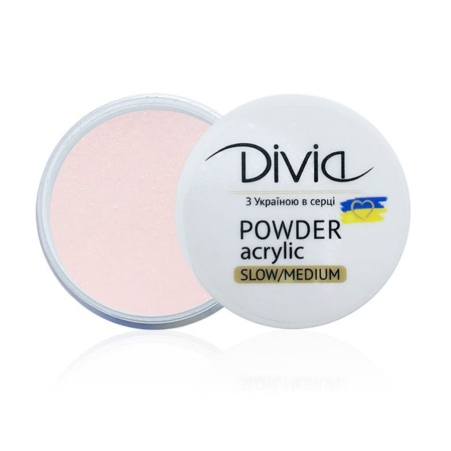 Акрилова пудра для нігтів Divia Acrylic Powder Slow/Medium, AS04 Double Dark Pink, 8 г (Di1806)