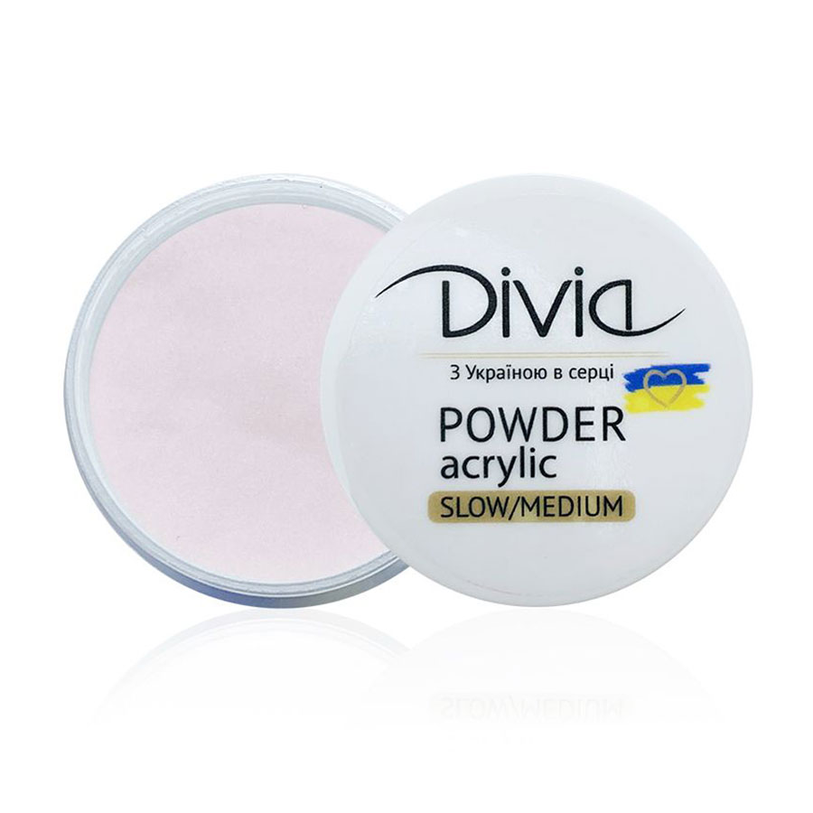 Акрилова пудра для нігтів Divia Acrylic Powder Slow/Medium, AS13 Pink, 18 г (Di1807)