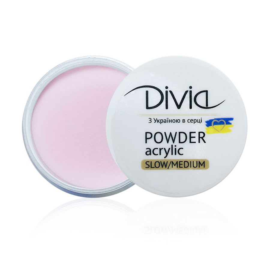 Акрилова пудра для нігтів Divia Acrylic Powder Slow/Medium, AS16 Dramatic Pink, 18 г (Di1807)