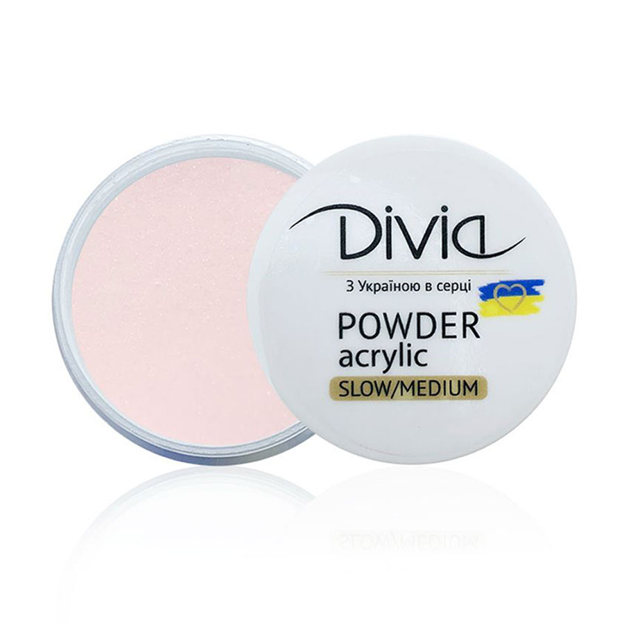 Акрилова пудра для нігтів Divia Acrylic Powder Slow/Medium, AS24 Double Dark Pink, 32 г (Di1808)