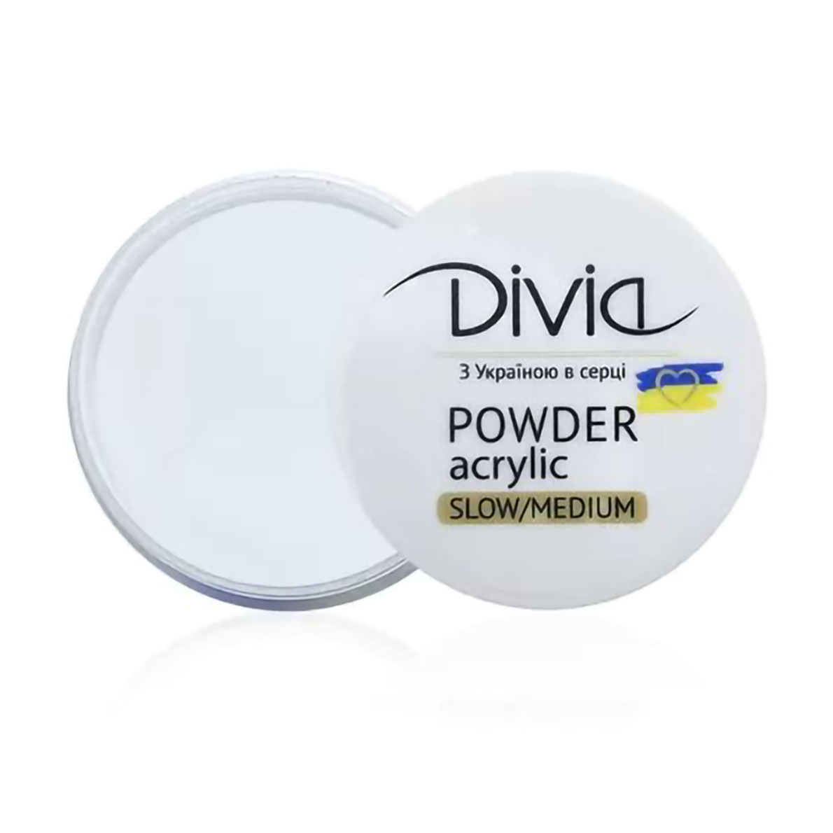 Акрилова пудра для нігтів Divia Acrylic Powder Slow/Medium, AS01 Clear, 8 г (Di1806)