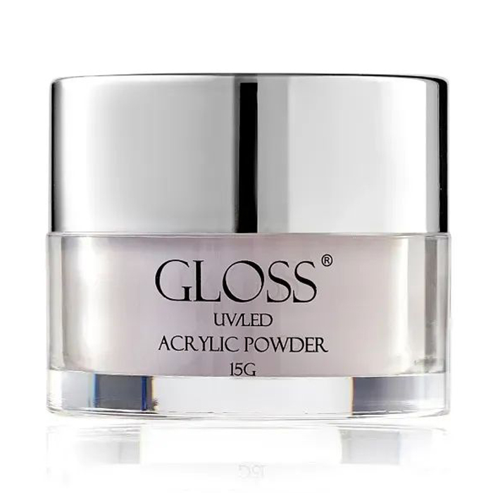 Акрилова пудра для нігтів Gloss UV/LED Acrylic Powder 005 Білий з рожевим підтоном, 15 г