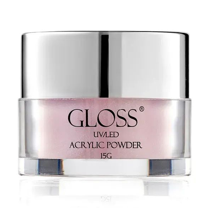 Акрилова пудра для нігтів Gloss UV/LED Acrylic Powder 019 Світло-рожевий з блиском, 15 г