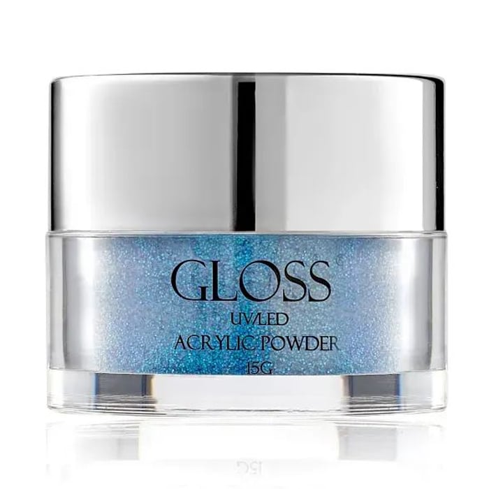 Акрилова пудра для нігтів Gloss UV/LED Acrylic Powder 026 Бежевий з блакитним мікроблиском, 15 г