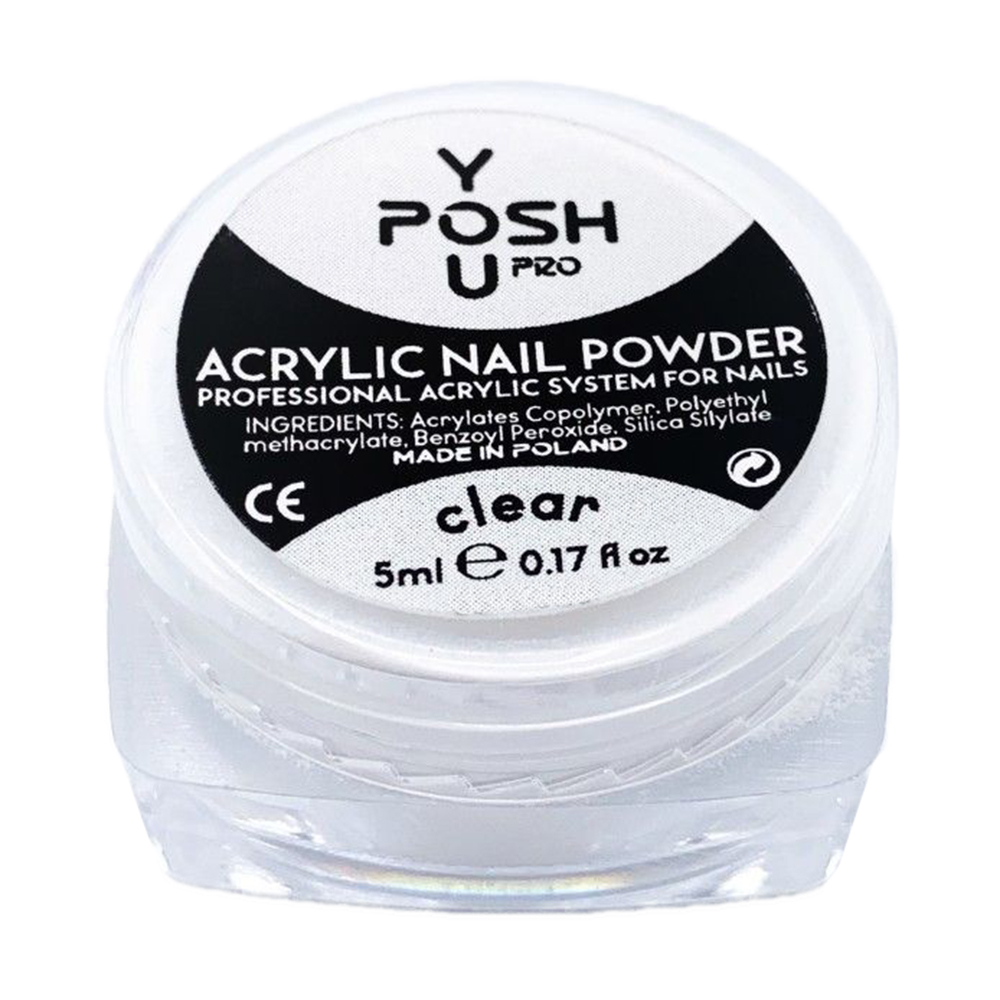 Акрилова пудра для нігтів You Posh Acrylic Nail Powder, Clear, 5 мл