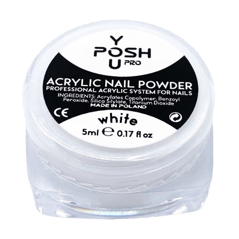 Акрилова пудра для нігтів You Posh Acrylic Nail Powder, White, 5 мл