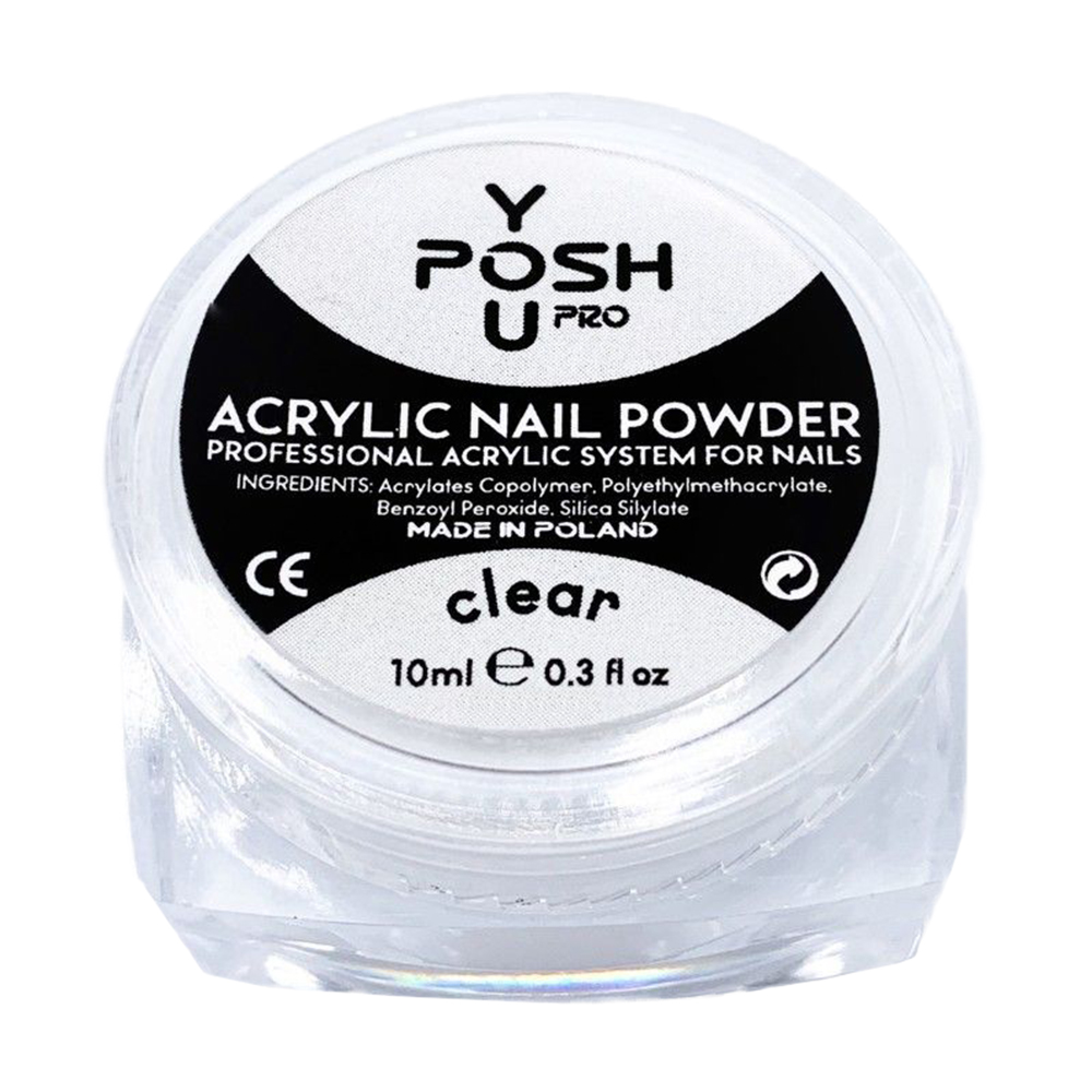 Акрилова пудра для нігтів You Posh Acrylic Nail Powder, Clear, 10 мл
