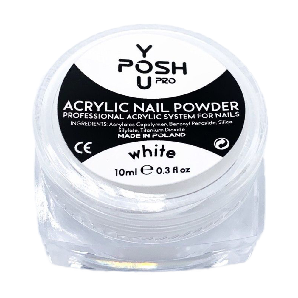 Акрилова пудра для нігтів You Posh Acrylic Nail Powder, White, 10 мл