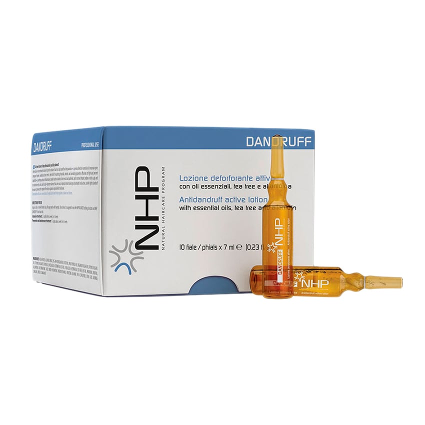 Активний лосьйон NHP Anti-Dandruff проти лупи, з ефірними оліями, чайним деревом і алантоїном, 10*7 мл