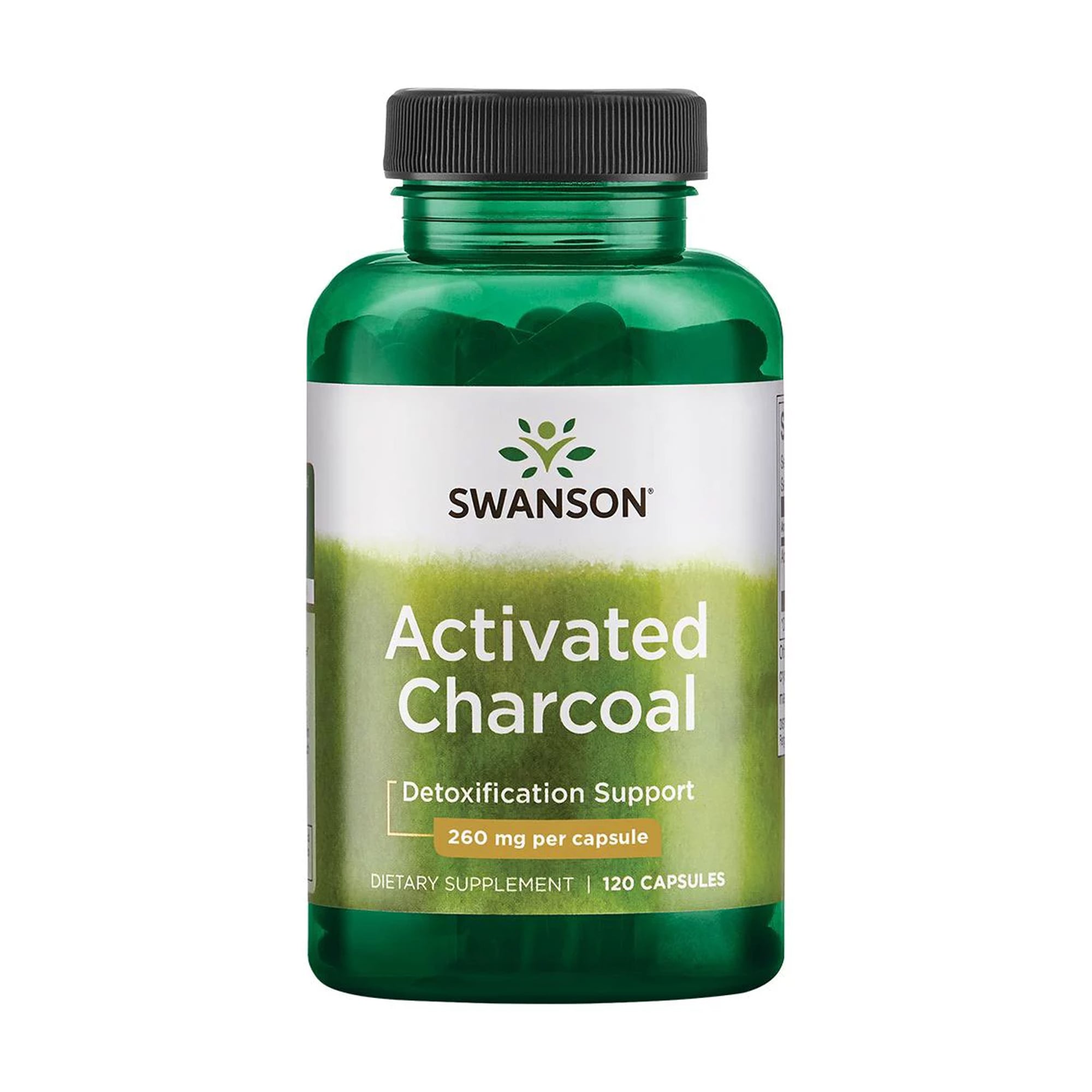 Активоване вугілля Swanson Activated Charcoal 260 мг, 120 капсул