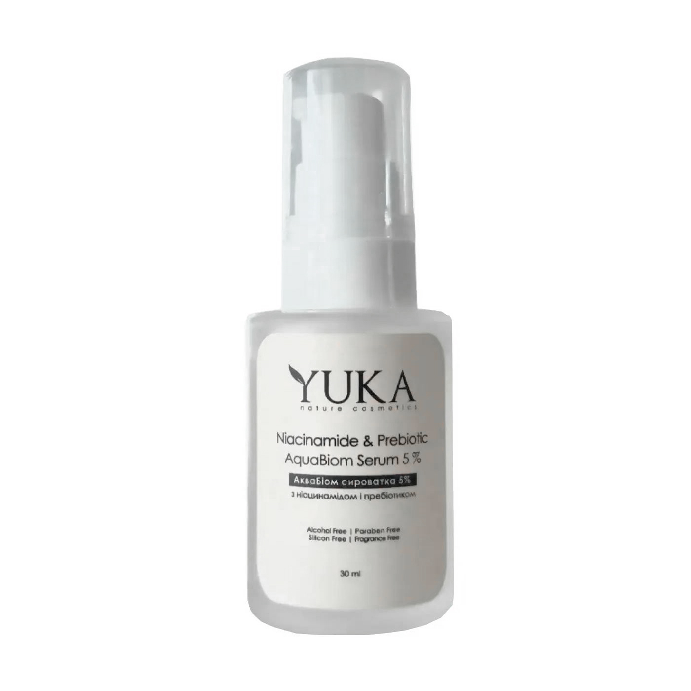 АкваБіом сироватка для обличчя Yuka Niacinamide &amp; Prebiotic AquaBiom Serum 5% з ніацинамідом 5% та пребіотиками, 30 мл