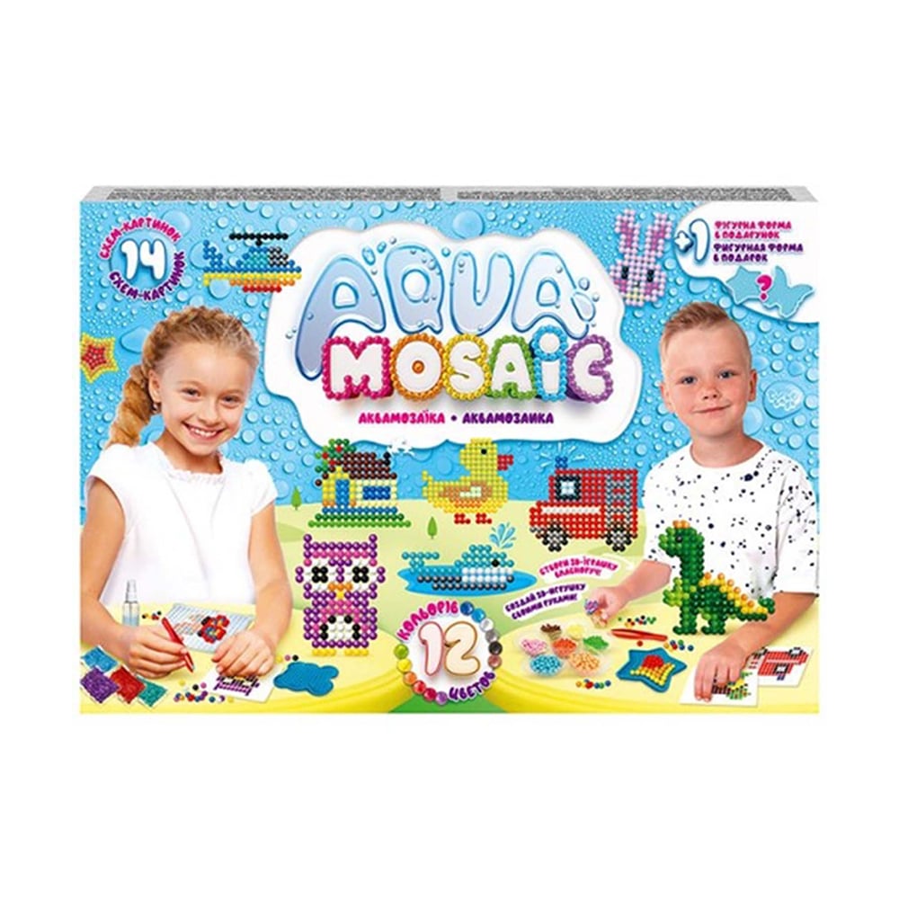 Аквамозаїка Danko Toys Aqua Mosaic Креативна творчість, малий набір, 25*25*4 см, від 5 років (AM-01-03)
