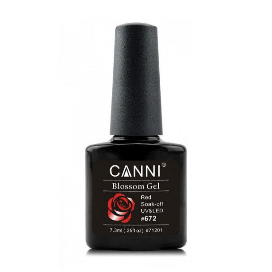 Акварельний гель-лак для нігтів Canni Blossom Gel 672 Червоний, 7.3 мл
