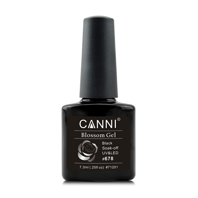 Акварельний гель-лак для нігтів Canni Blossom Gel 678 Чорний, 7.3 мл