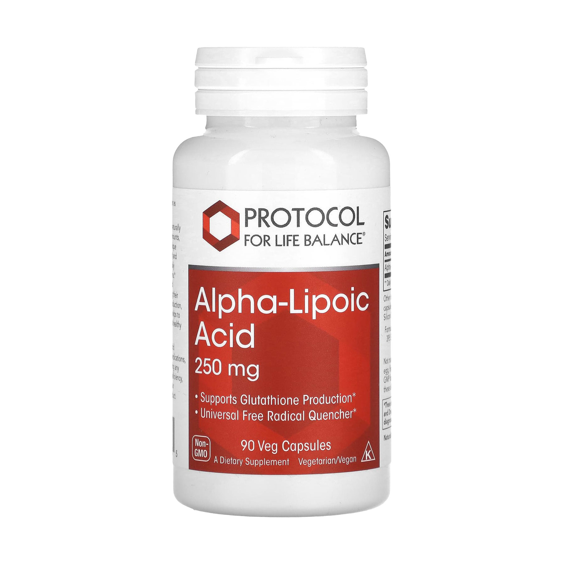 Альфа-ліпоєва кислота Protocol For Life Balance Alpha-Lipoic Acid 250 мг, 90 веганських капсул
