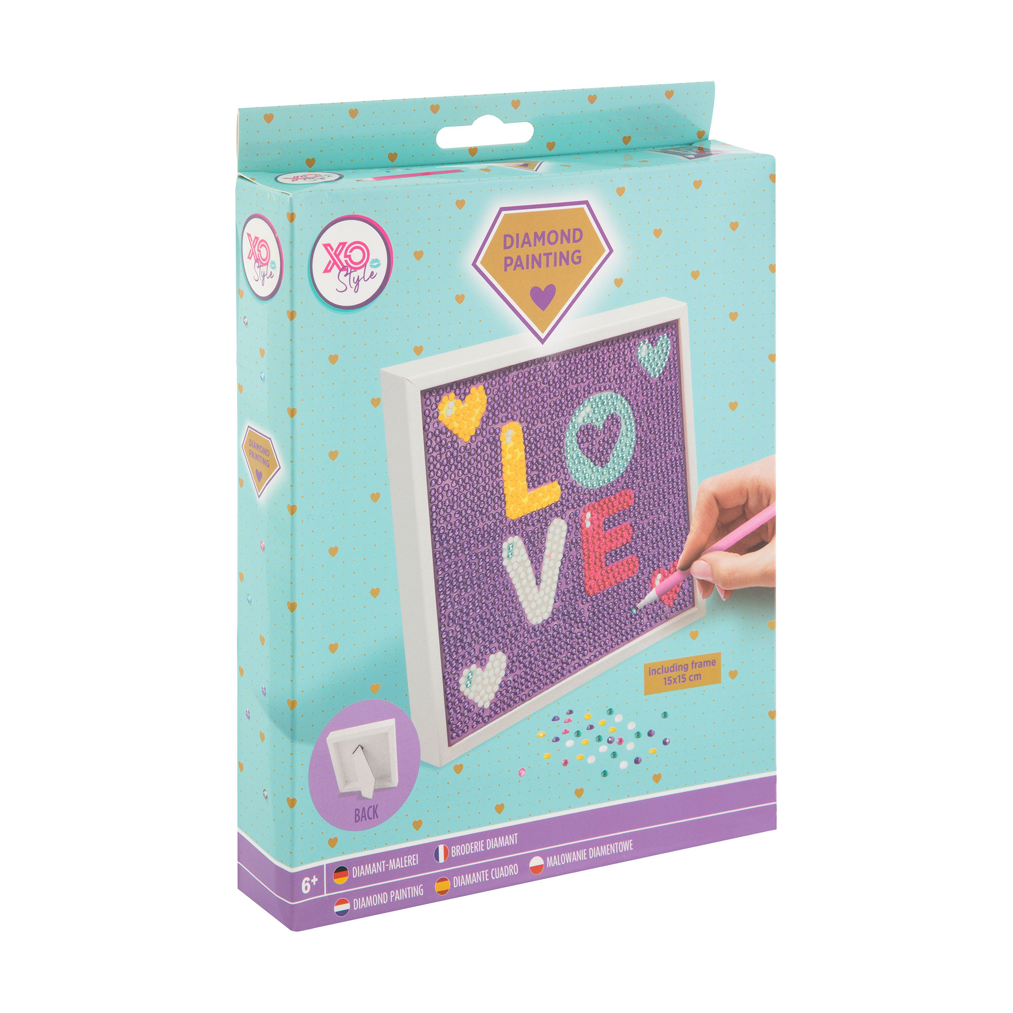 Алмазна мозаїка Grafix Love з рамкою, від 6 років, 15*15 см (6337577)