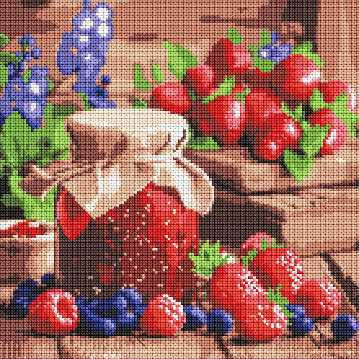 Алмазна мозаїка Ideyka Малинове варення, 40*40 см (AMO8082)