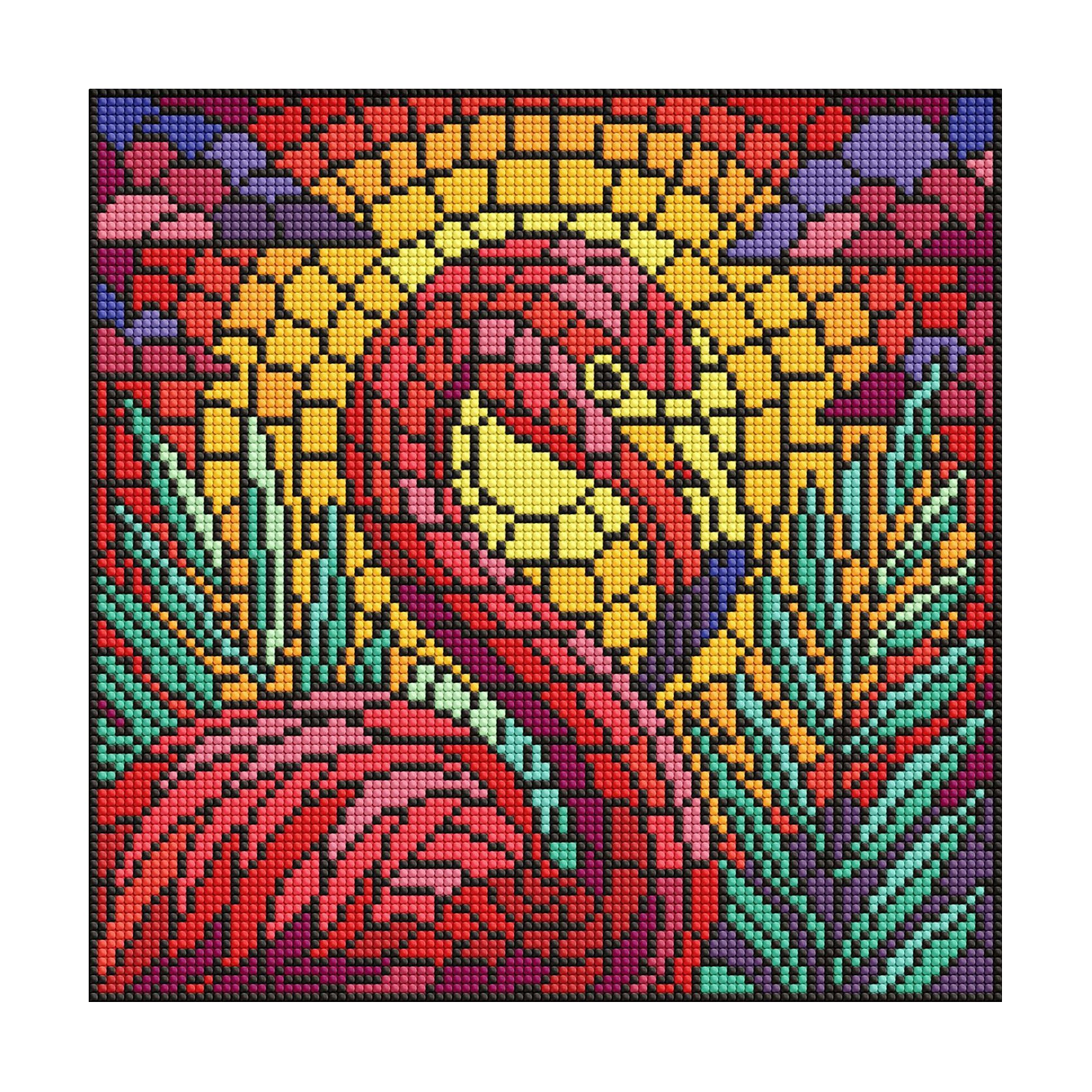 Алмазна мозаїка Ideyka Вітраж. Фламінго, 30*30 см (AMO8318)