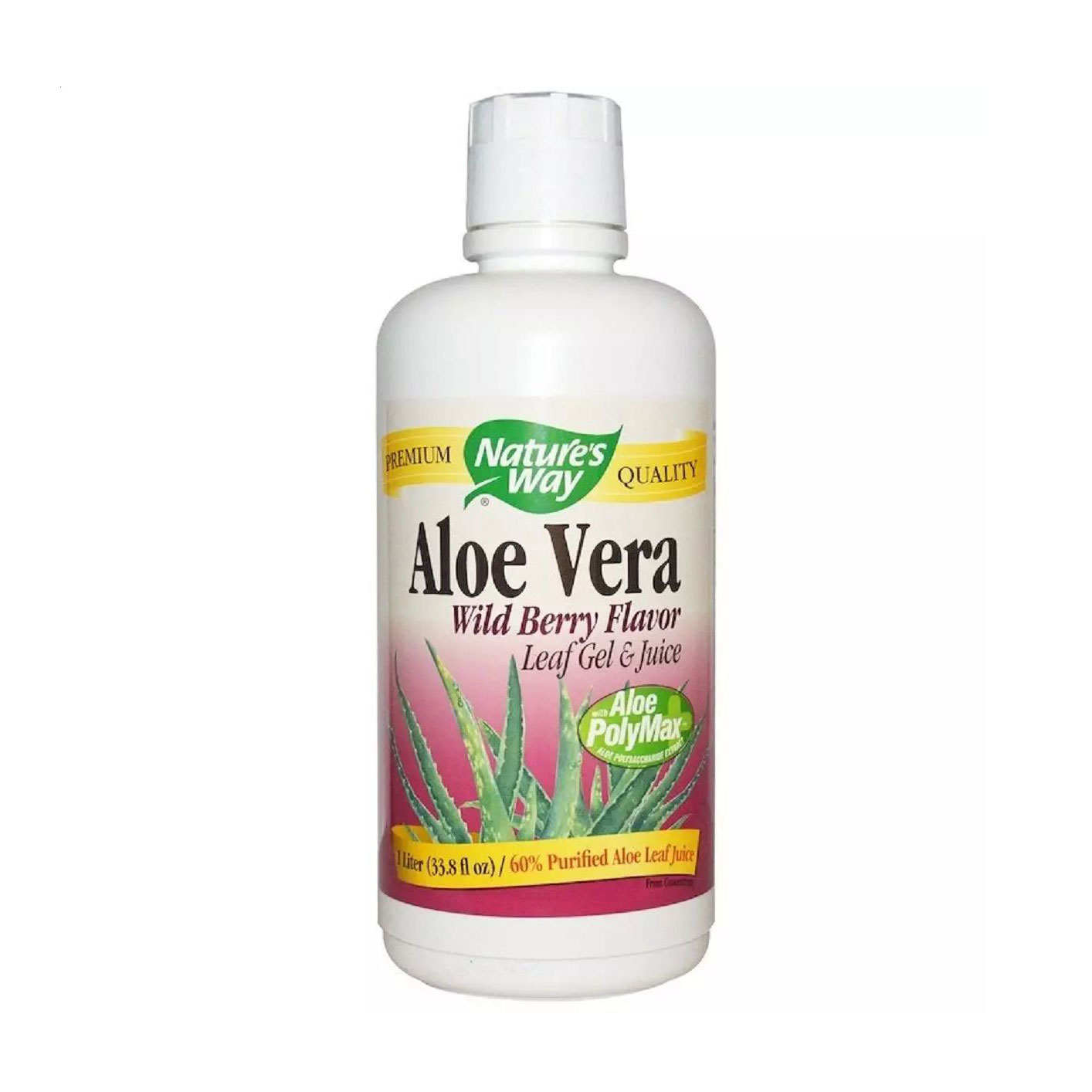 Алое вера Nature's Way Aloe Vera Leaf Gel &amp; Juice, Wild Berry Flavor, гель та сік, смак лісової ягоди, 1 л