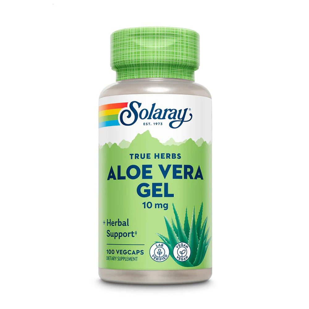 Алое вера Solaray Aloe Vera Gel, концентрований гель, 10 мг, 100 капсул