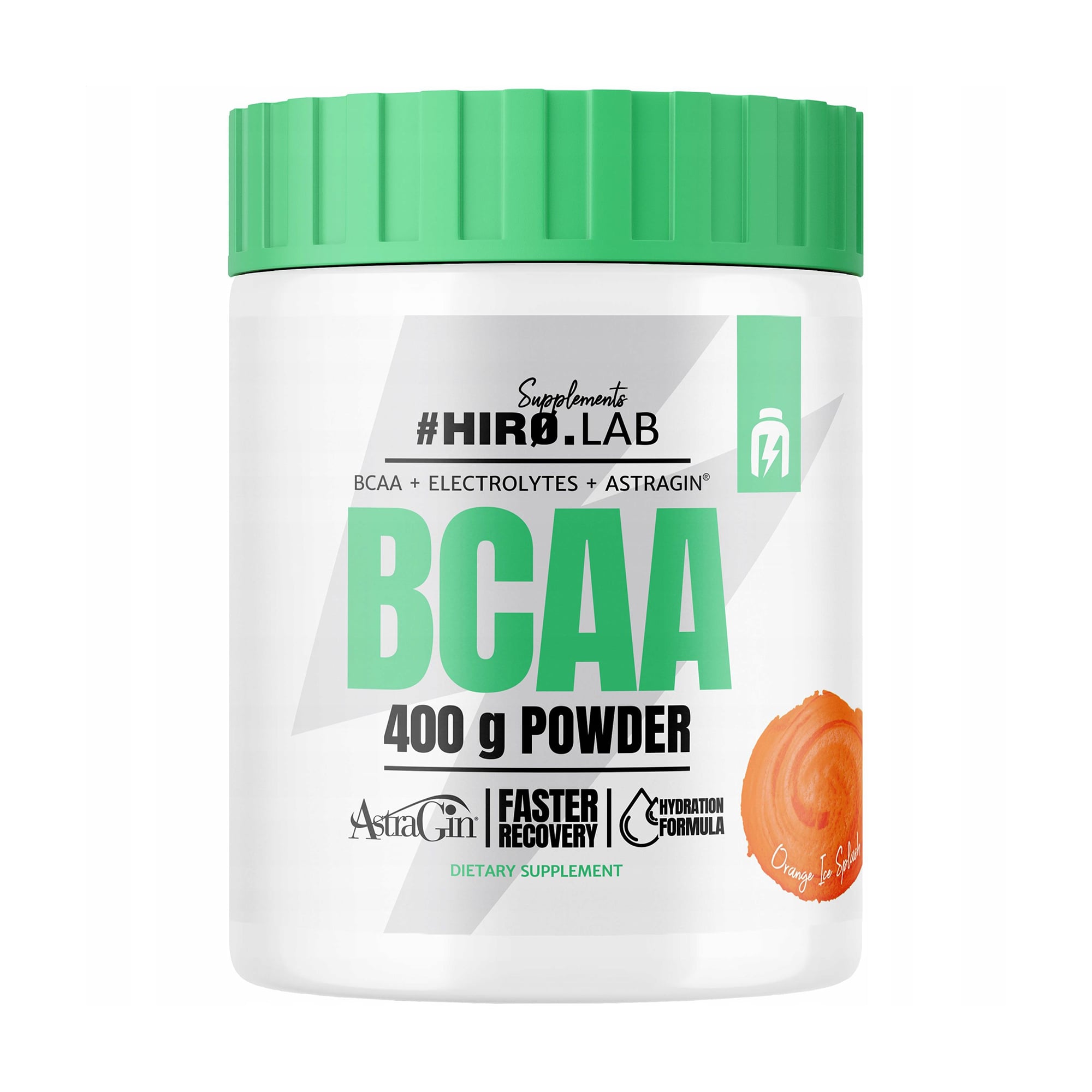 Амінокислота Hiro.Lab BCAA Powder в порошку, апельсиновий льодовий сплеск, 400 г