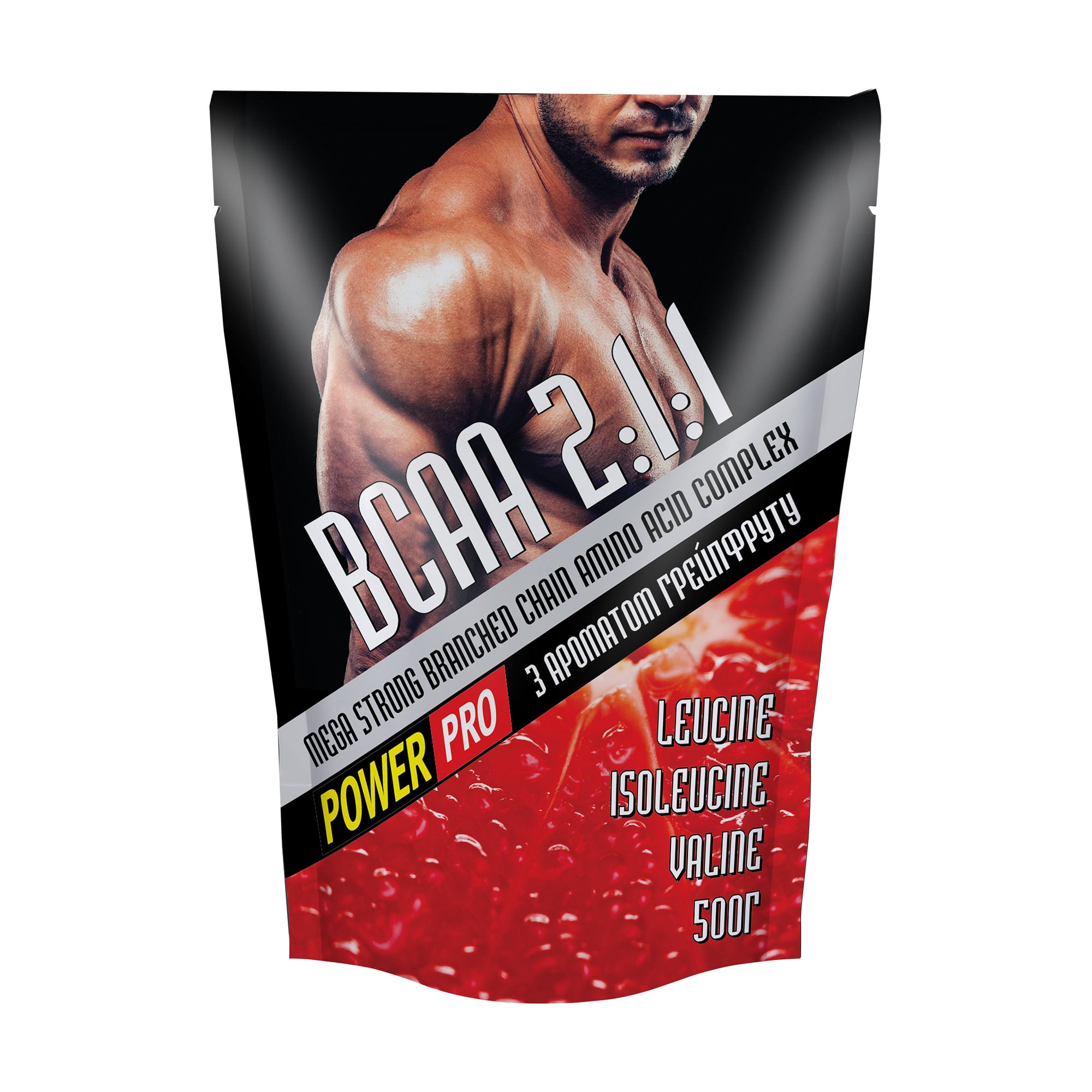 Амінокислота Power Pro BCAA 2-1-1 в порошку, зі смаком грейпфрута, 500 г