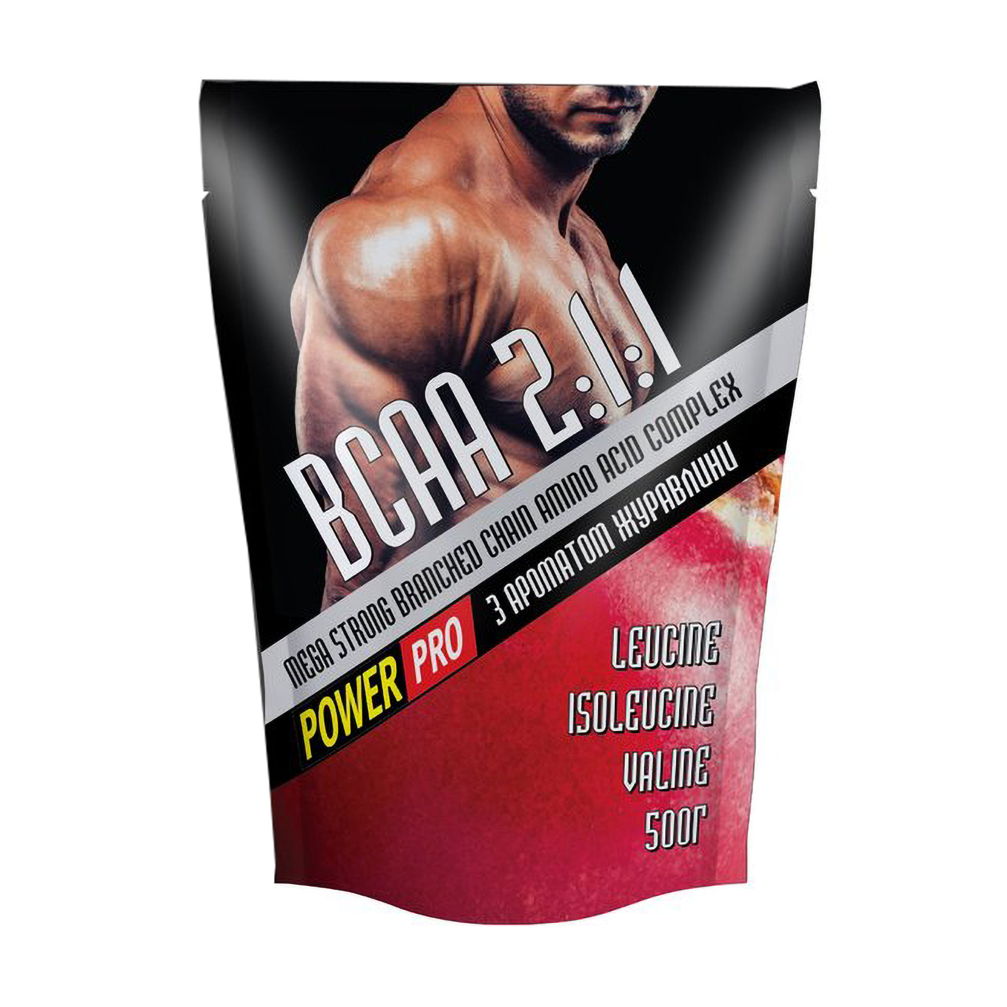 Амінокислота Power Pro BCAA 2-1-1, в порошку, зі смаком журавлини, 500 г
