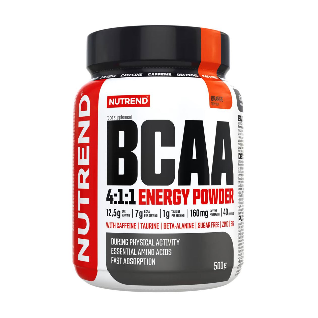 Амінокислота в порошку Nutrend BCAA 4:1:1 Energy Powder Апельсин, 500 г