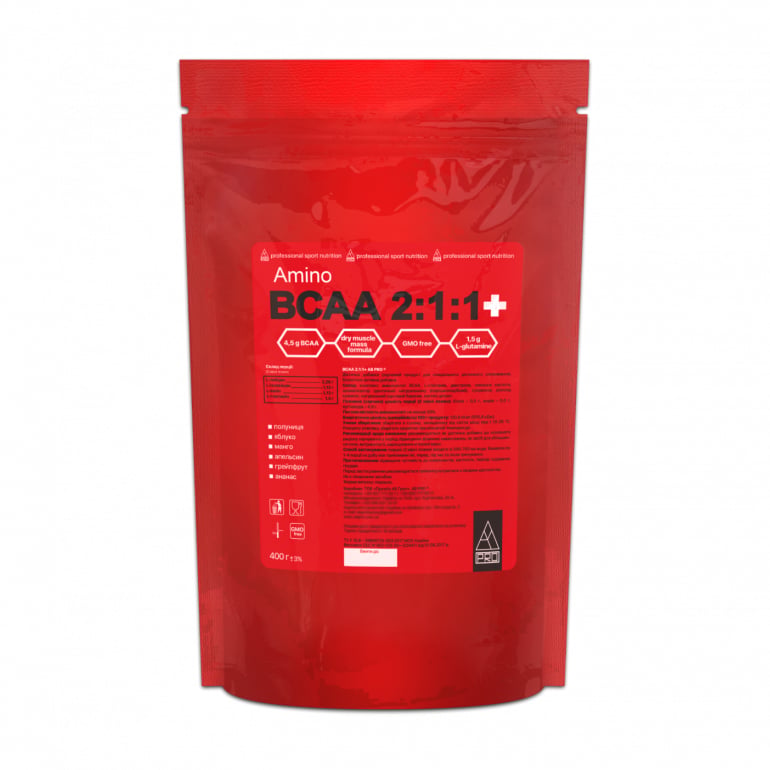Амінокислотний комплекс AB PRO Amino BCAA 2:1:1+ Яблуко, в порошку, 400 г