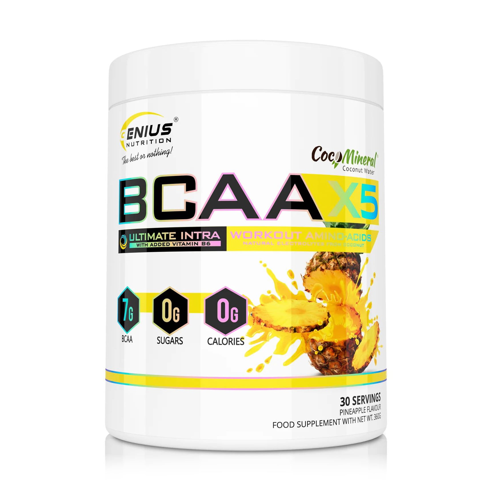 Амінокислоти Genius Nutrition BCAA X5 Ананас, в порошку, 360 г
