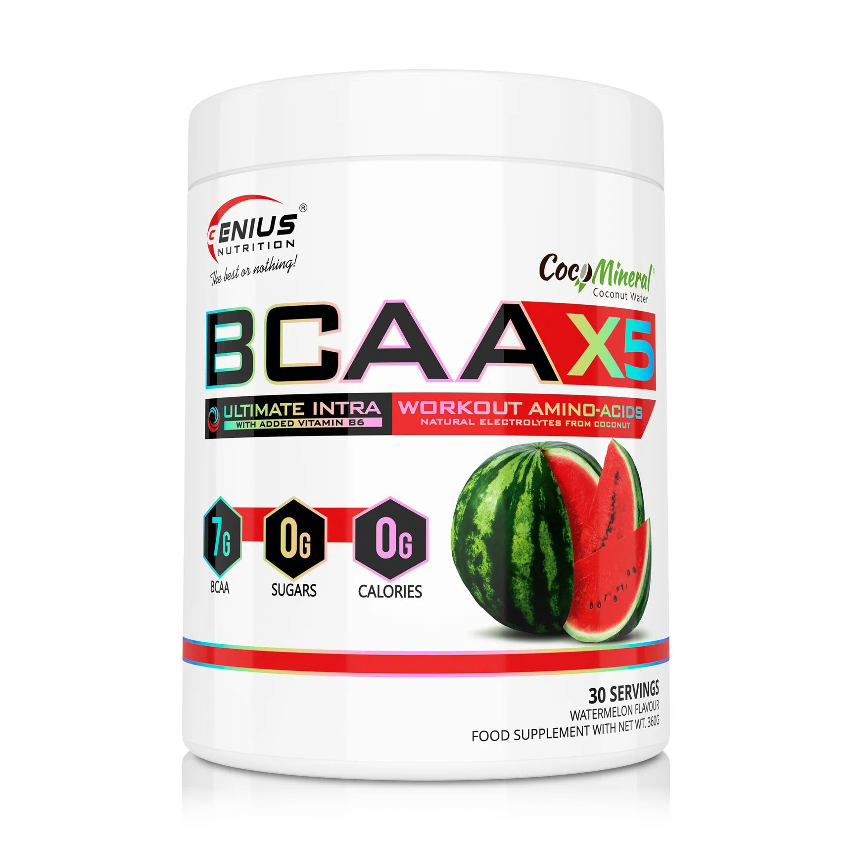 Амінокислоти Genius Nutrition BCAA X5 Кавун, в порошку, 360 г