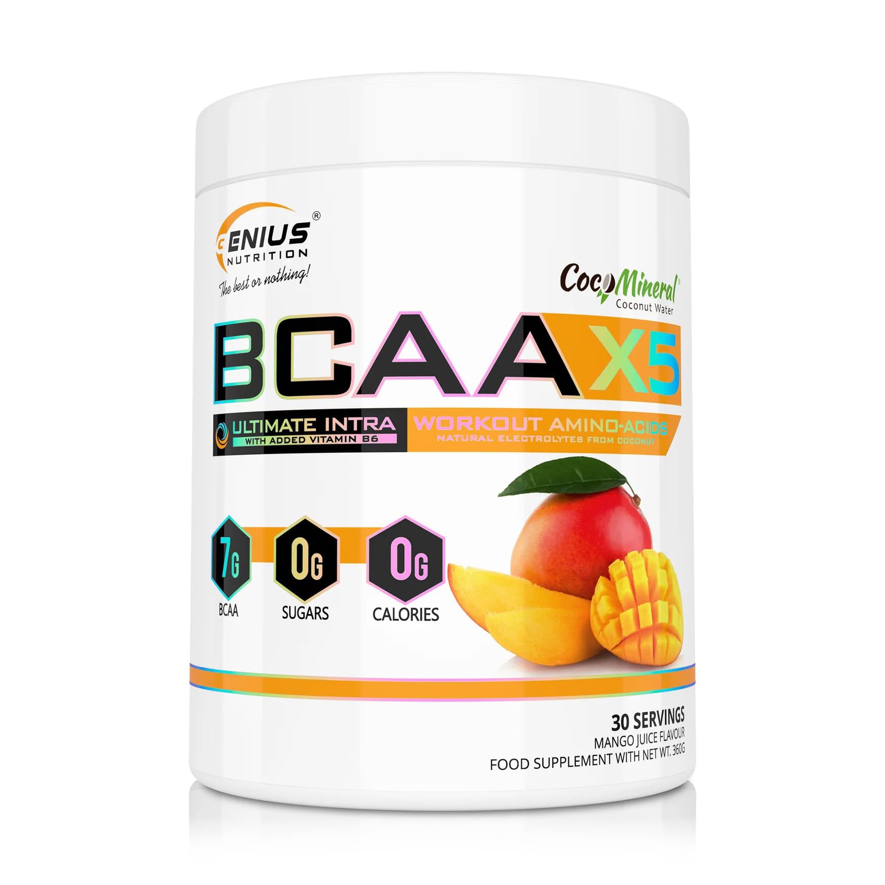 Амінокислоти Genius Nutrition BCAA X5 Манго, в порошку, 360 г