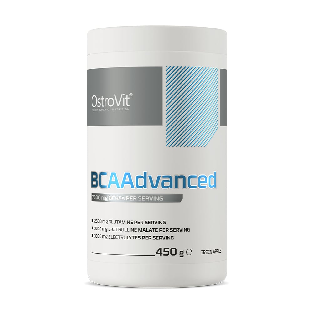 Амінокислоти OstroVit BCAAdvanced зі смаком зеленого яблука, в порошку, 450 г