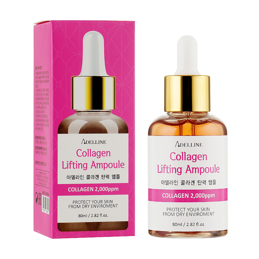 Ампульна сироватка для обличчя Adelline Collagen Lifting Ampoule з колагеном, 80 мл
