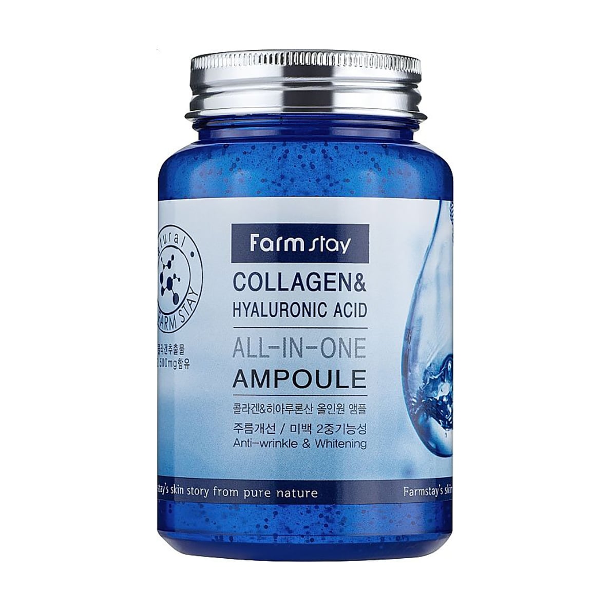 Ампульна сироватка для обличчя FarmStay Collagen &amp; Hyaluronic Acid All-in-One Ampoule з колагеном та гіалуроновою кислотою, 250 мл