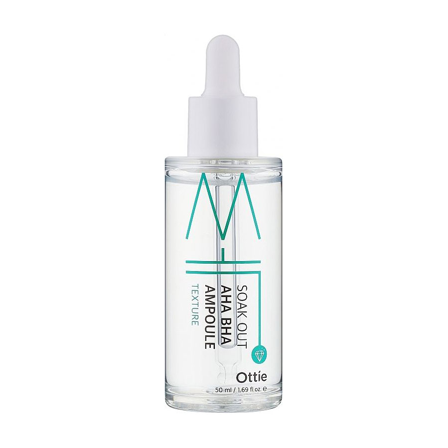 Ампульна сироватка для обличчя Ottie Soak Out AHA BHA Ampoule з AHA та BHA кислотами, 50 мл
