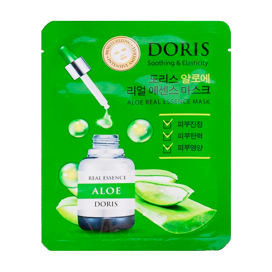 Ампульна такнинна маска для обличчя Doris Aloe Real Essence Mask з екстрактом алое, 25 мл