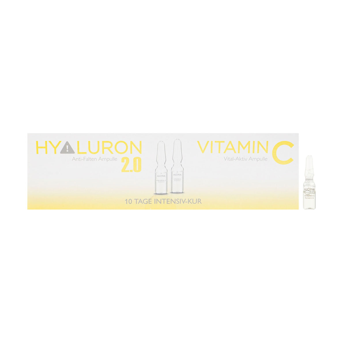 Ампули для інтенсивної терапії шкіри обличчя Alcina Hyaluron 2.0 &amp; Vitamin C, 10*1 мл